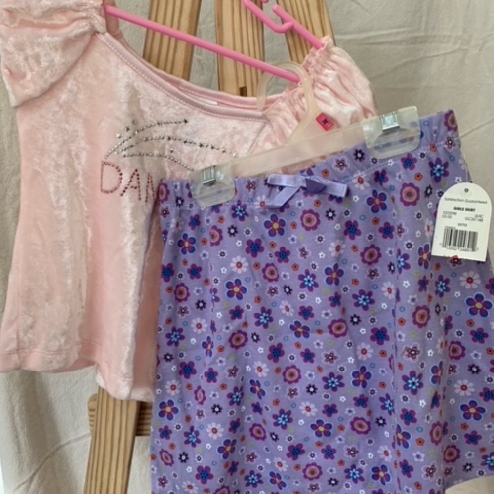 New, Girl Connection Purple Floral Skirt - Size 7/8
